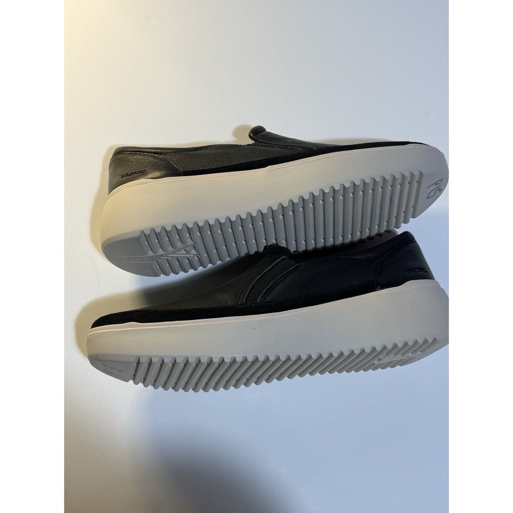 Vionic Platform Slip On Shoes Womens Size 9 Black Leather Kearny Sneaker - Picture 9 of 14